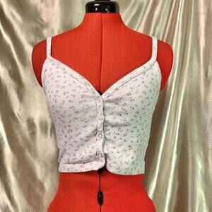 Brandy Melville coquette button up floral cami! 100% cotton